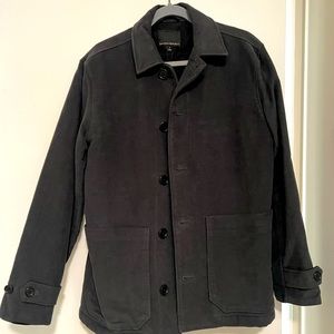 NWT! Banana Republic Italian Moleskin Short Coat Size: S. Steel Shadow